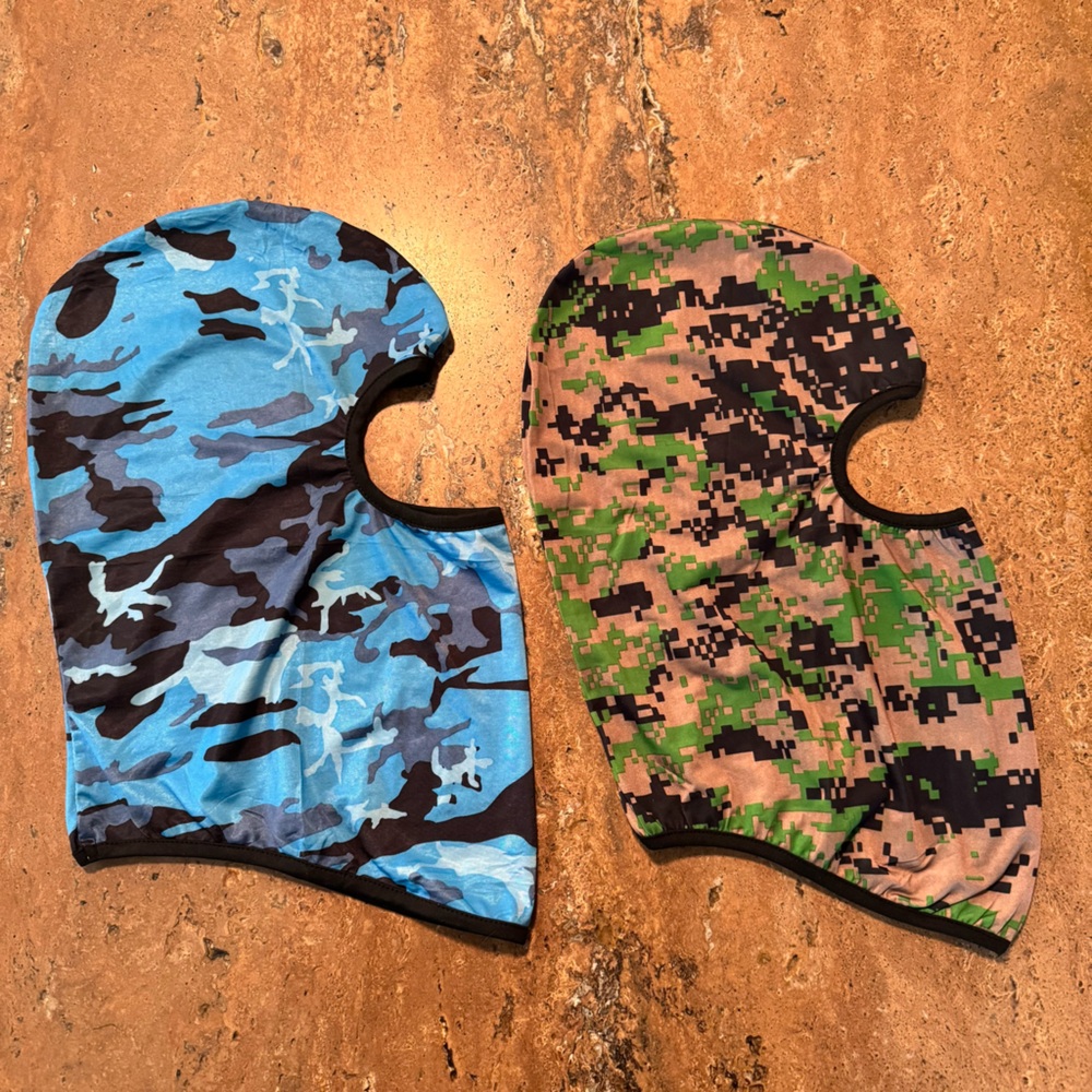 Camouflage Camo Set of 2 Face Cover Neck Ski Hunting Lightweight Army Tactical